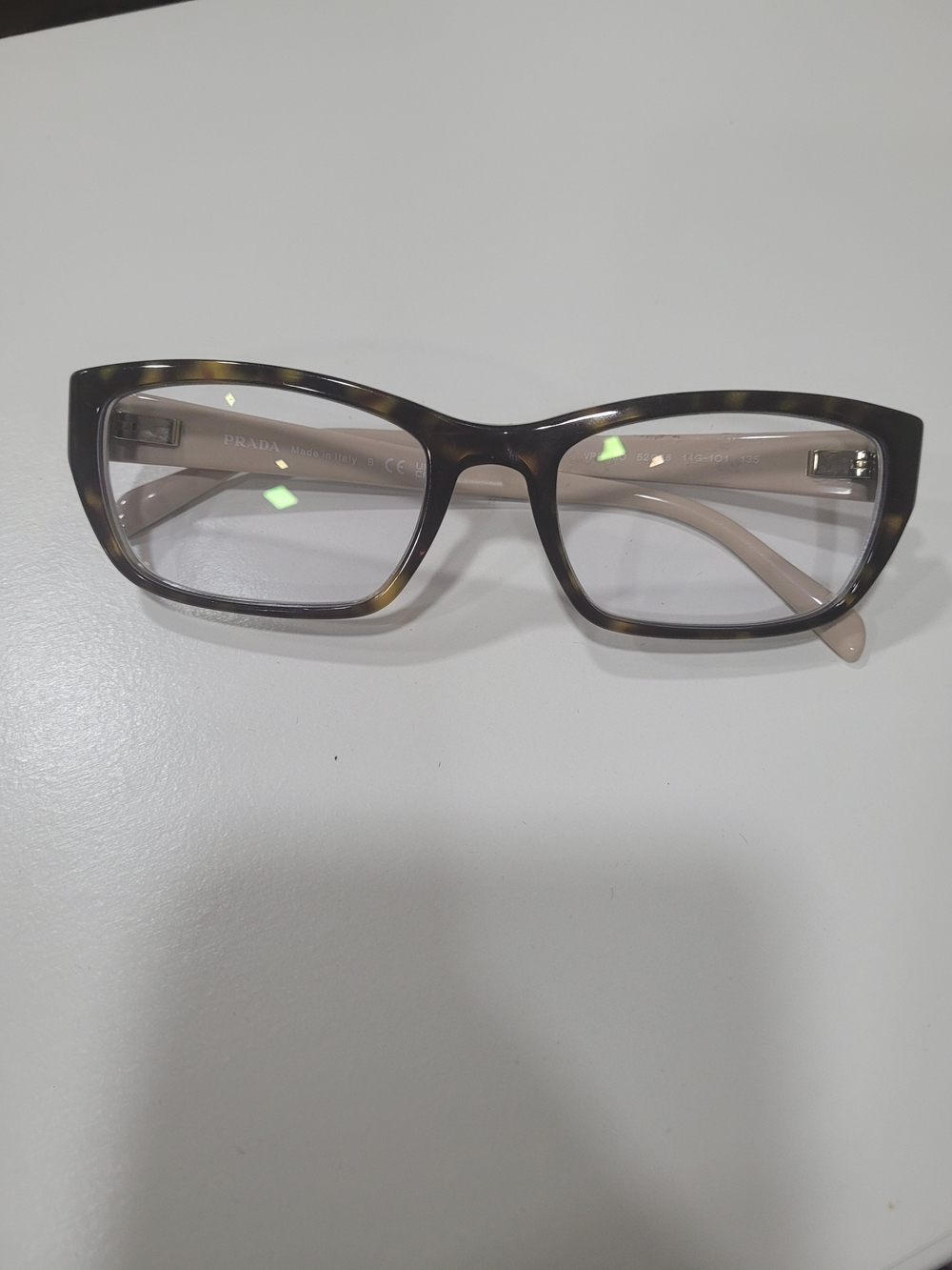 PRADA Tortoiseshell Women's Rectangle Eyeglasses - Brown